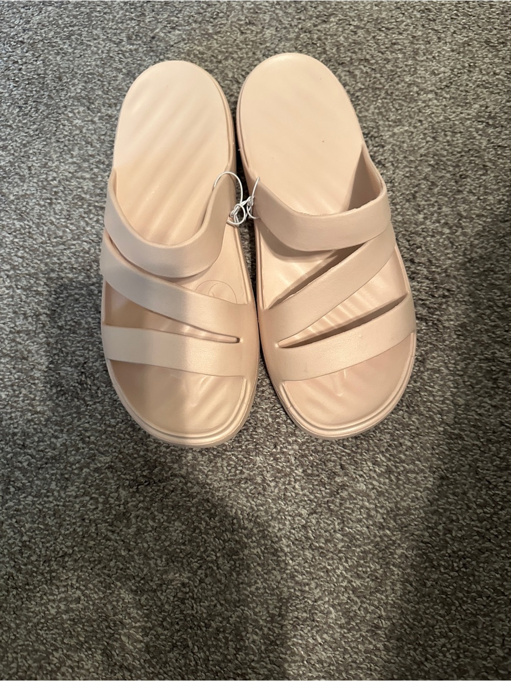Women’s Nude Slide Sandals with Cushioned Footbed